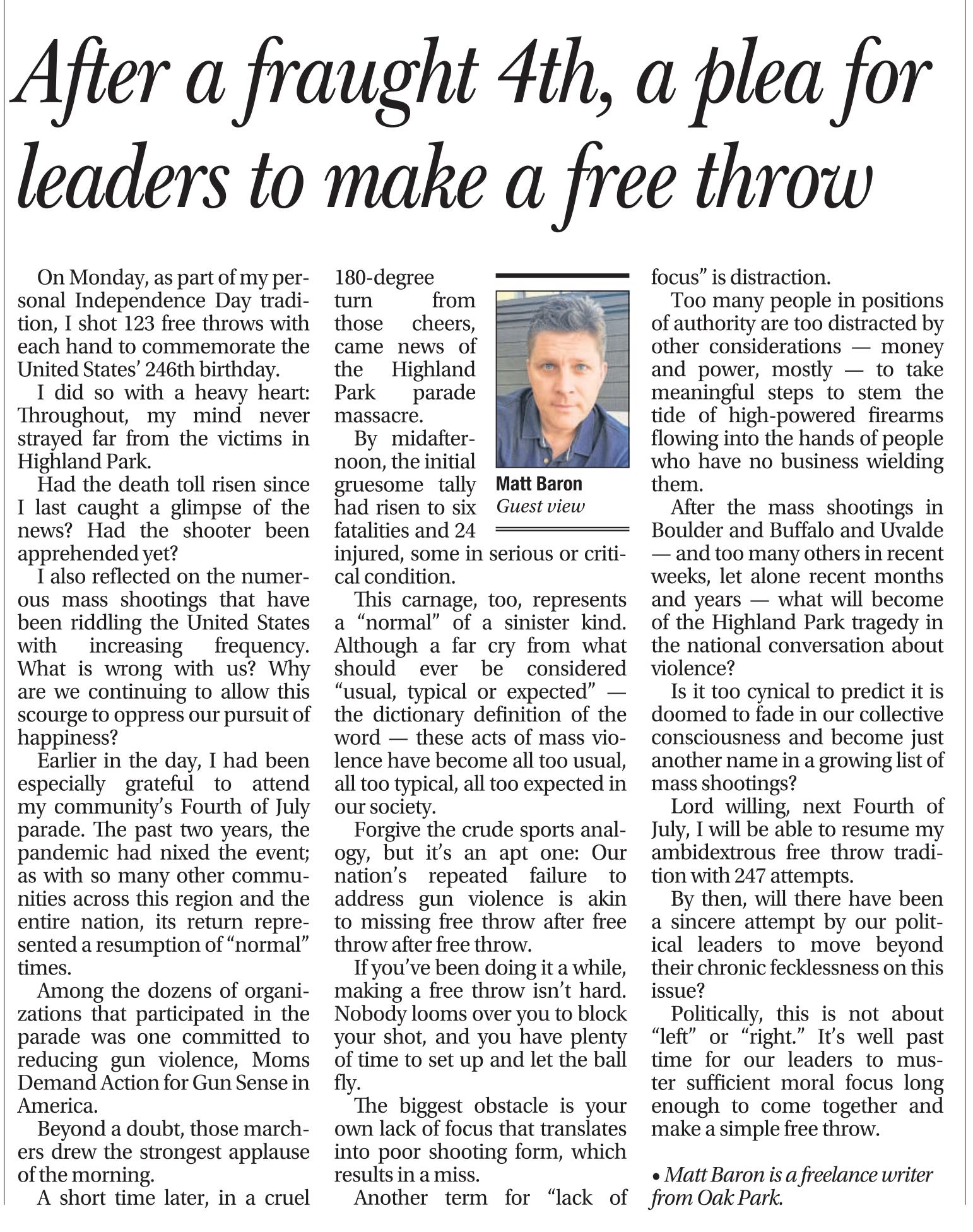 After a Fraught 4th, a Plea for Leaders to Make a Free Throw Inside