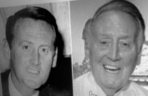 Vin Scully, from early and later in his career. (IEPR illustration of a Philly.com image.
