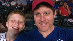 With my son at the old ballpark, aka Wrigley Field.